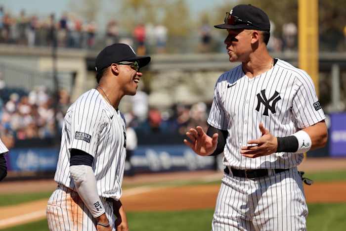 Soto homered in his spring training debut with the Yankees on Sunday.
